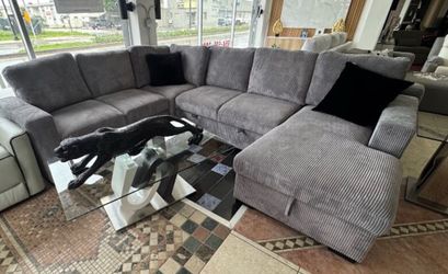 New sectional sleeper in box available in gray, cream and black $39 down no credit needed