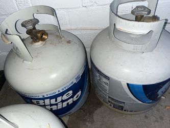 Empty Blue Rhino Propane Tanks Set of 2