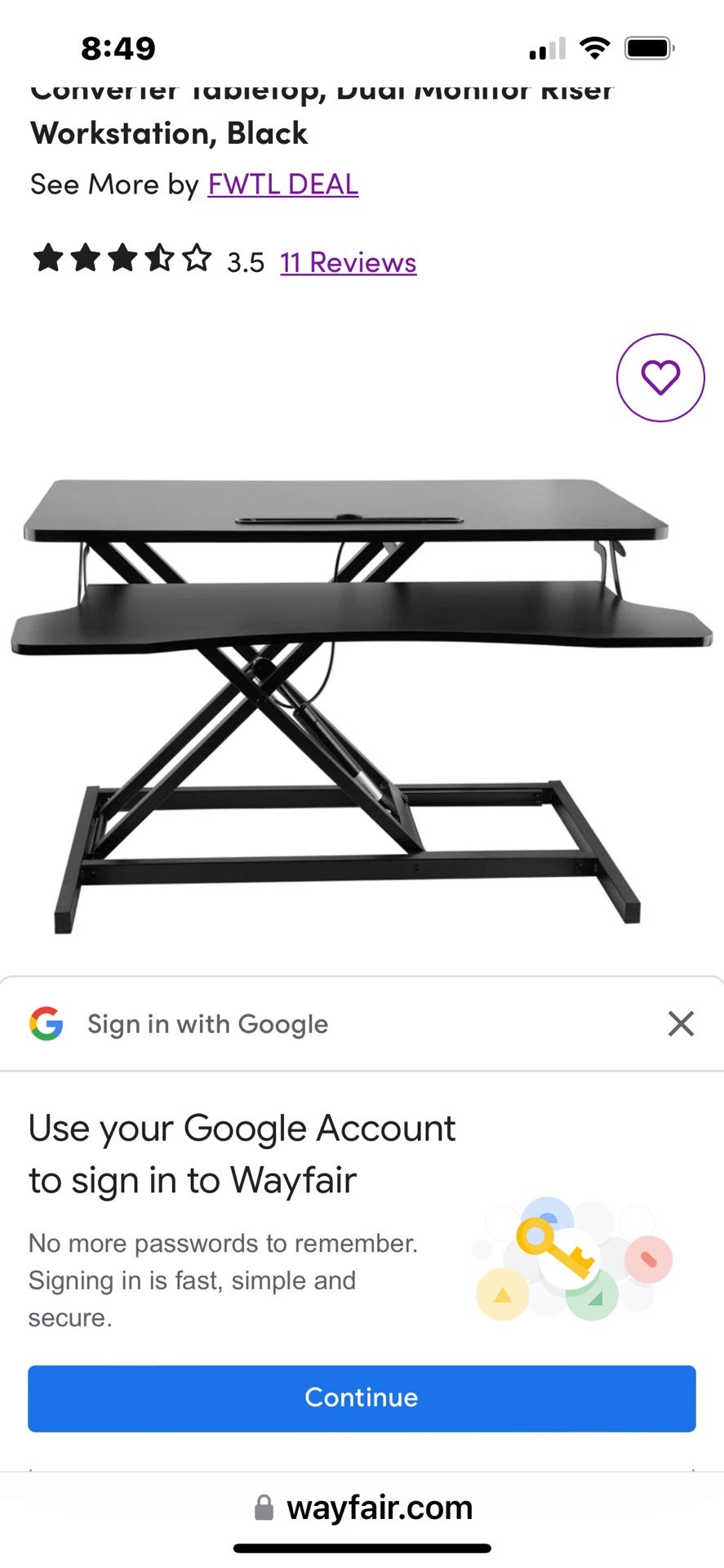 Standing Desk Black