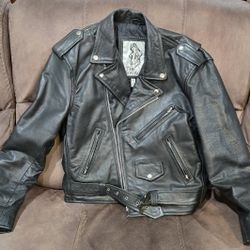 Late 80s Early 90s Biker Leather Jacket 