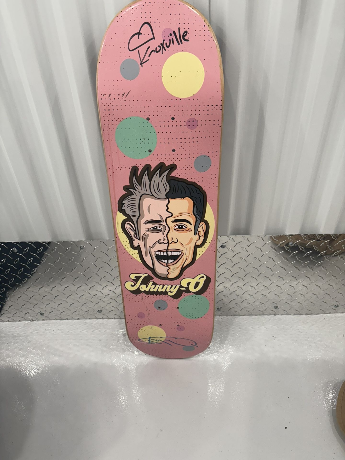Steve O And Johnny Knoxville Signed Skateboard