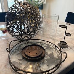 PartyLite Garden Vines Hurricane Candle Holder 