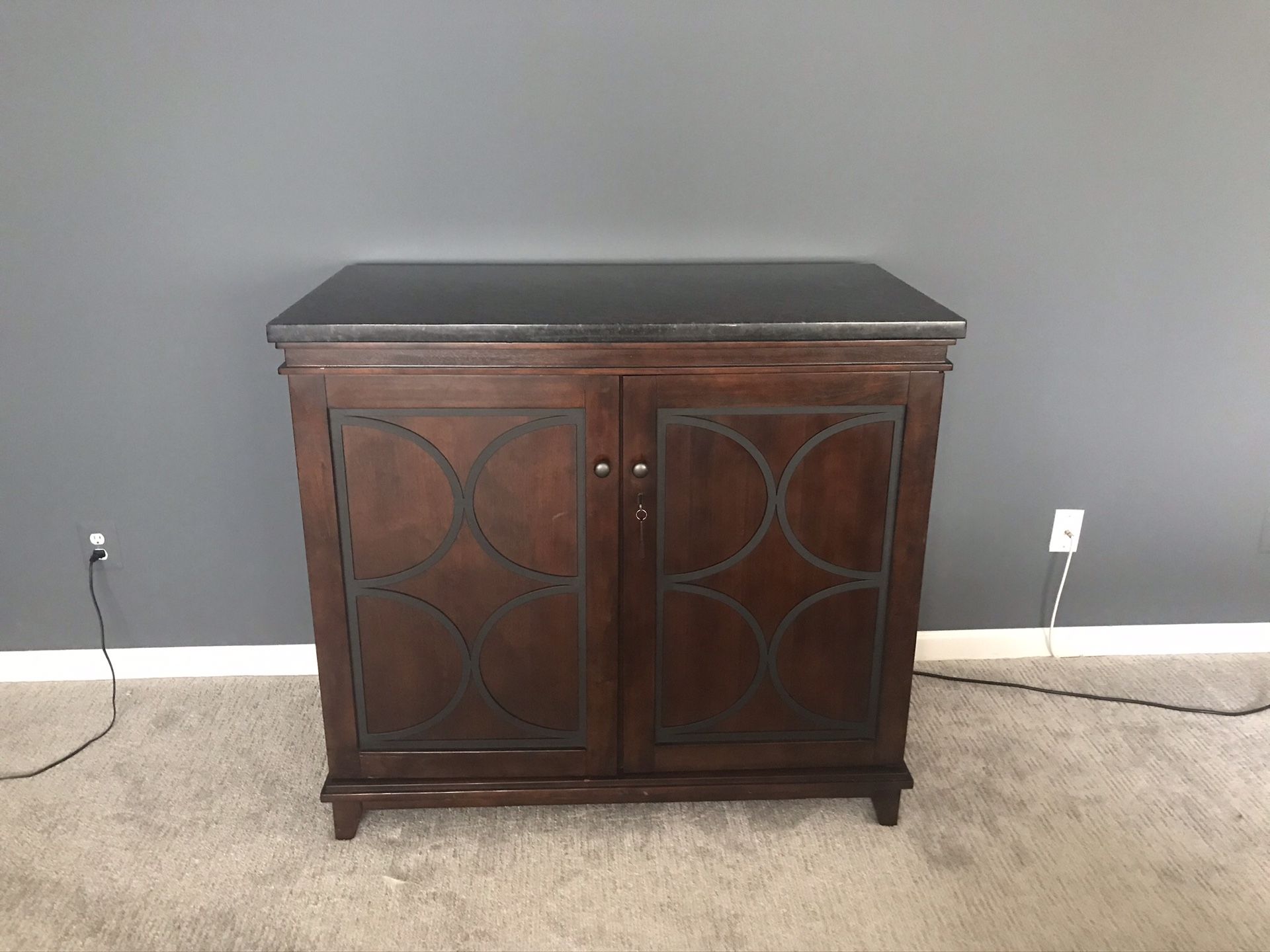 Wine cabinet with built in refrigerator