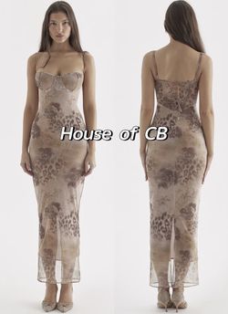 House of CB AIZA Cream Floral Print Maxi Dress