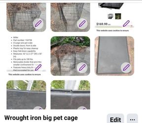 Wrought iron folding pet big cage