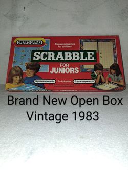 Brand New Open Box Vintage 1983 Spears Games Scrabble For Juniors Board Game (Is Complete)