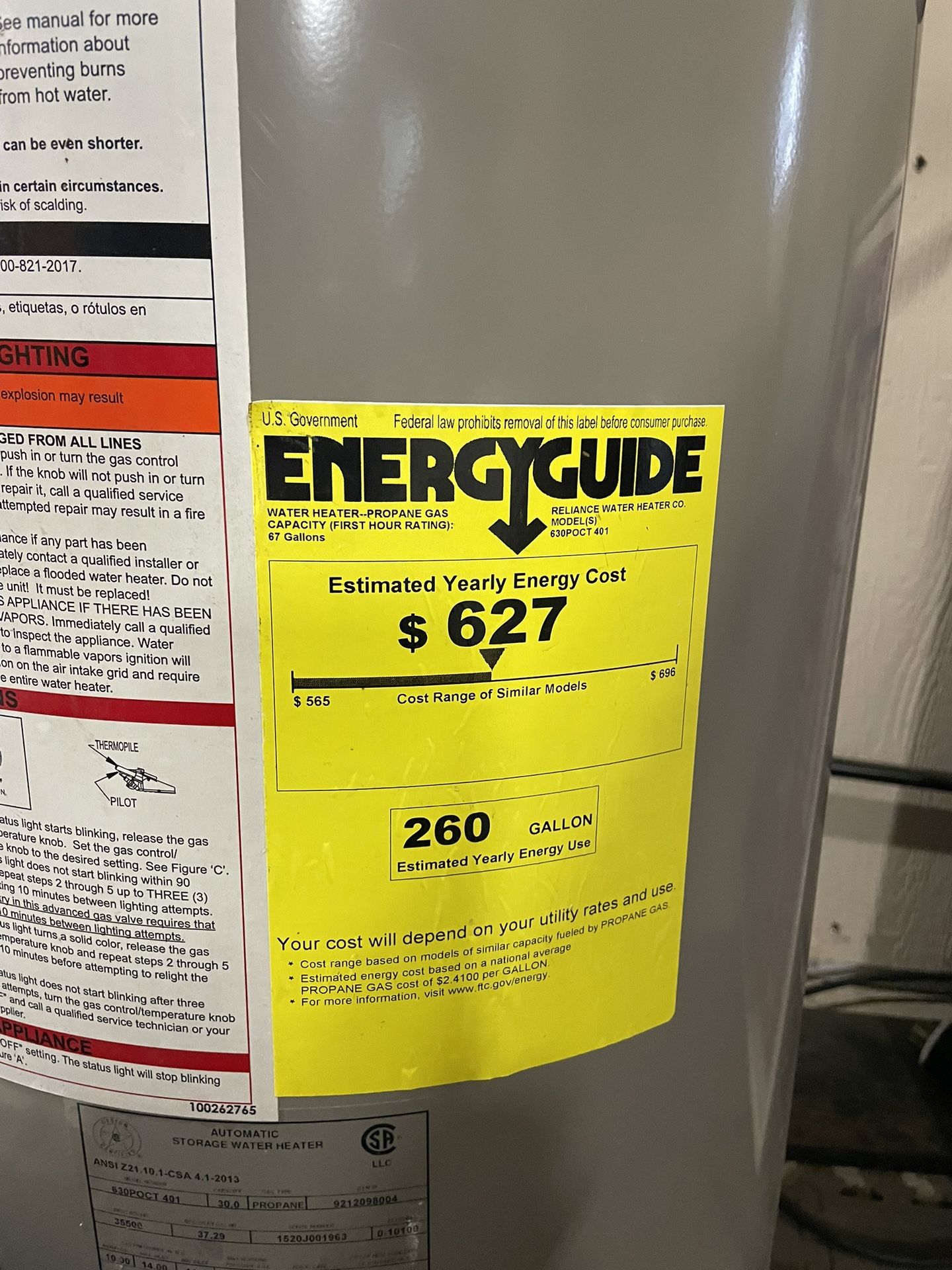 Reliance 30 gallon Gas Hot Water Heater for Sale in Yelm, WA OfferUp