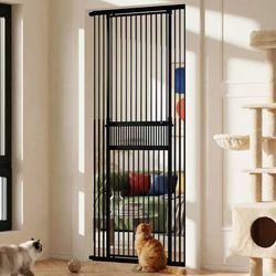 #C Gardner Pet Extra Tall Cat Gate 49"-86" Adjustable Height, Tall Pet Gate for Doorways/Hallways with 27.5"-37" Adjustable Width Baby Gate with 4 Ext