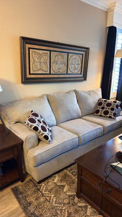 Sofa with decorative pillows