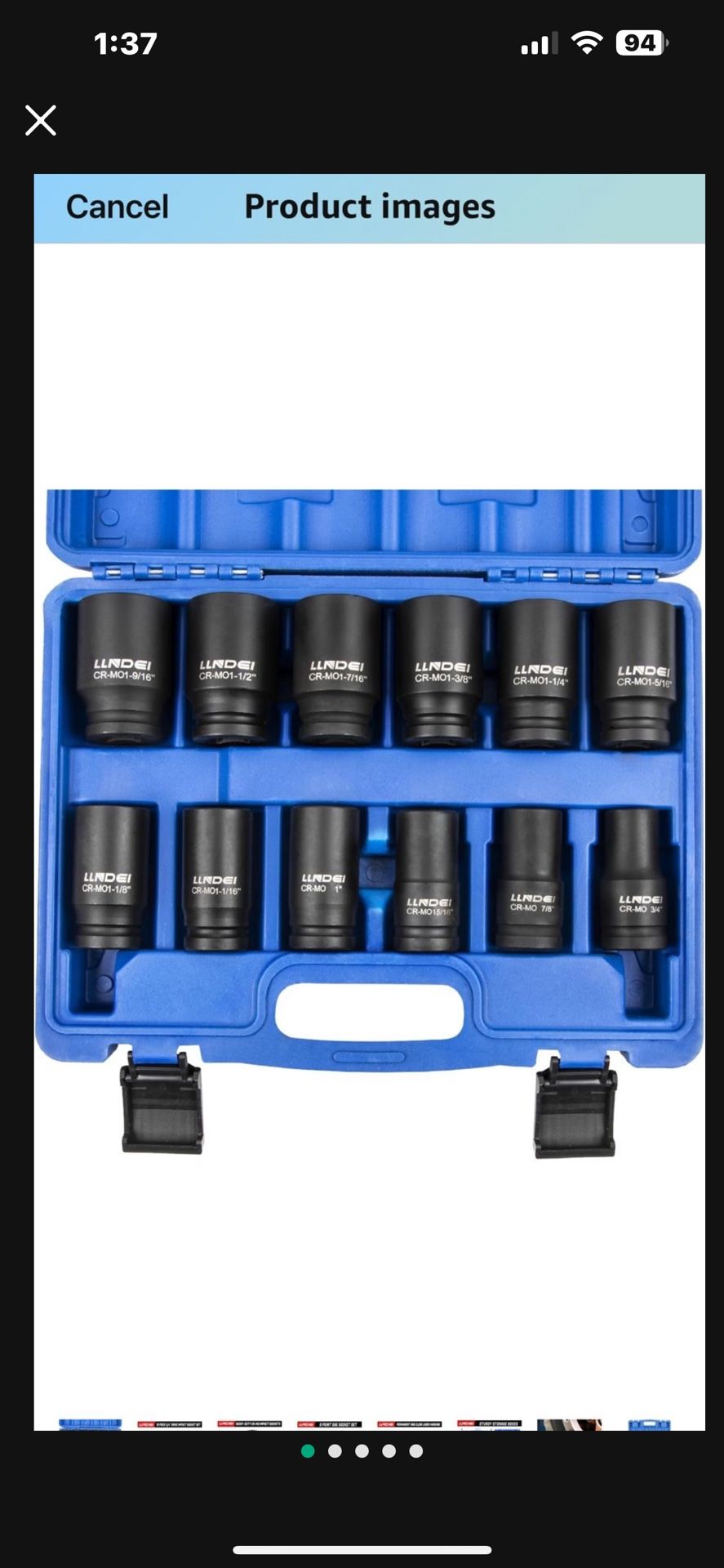 LLNDEI 3/4 inch Drive Impact Socket Set, 12 Piece Heavy Duty CR-MO Deep/Jumbo Sockets 6 Point Design, SAE 3/4" to 1-9/16", for Large Vehicle and Appar