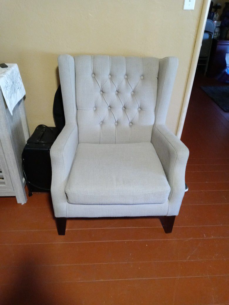2 Wingback Chair, Beige color,  Good Condition For Small Space $ 120 Obo