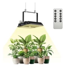 New Dimmable LED Grow Light, 3000K 5000K 660nm 730nm Full Spectrum 45W (340W Equiv.) with Remote, Auto On Off Timing 4 8 12 Hrs, IP65 Waterproof Plant