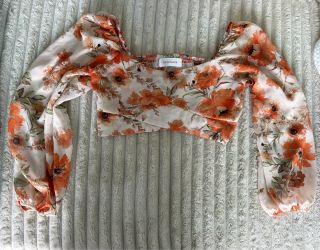 Small size Orange floral blouse