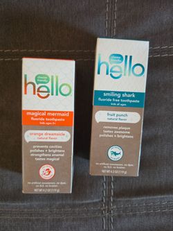hello Kids Smiling Shark, 
hello kids Magical Mermaid
Toothpaste