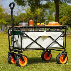 Folding Trolley, Foldable High Performance Trolley with Shock-Absorbing 8 Inch PU Foam Wheel and Adjustable Handle, 200 kg Load Capacity with Aluminiu