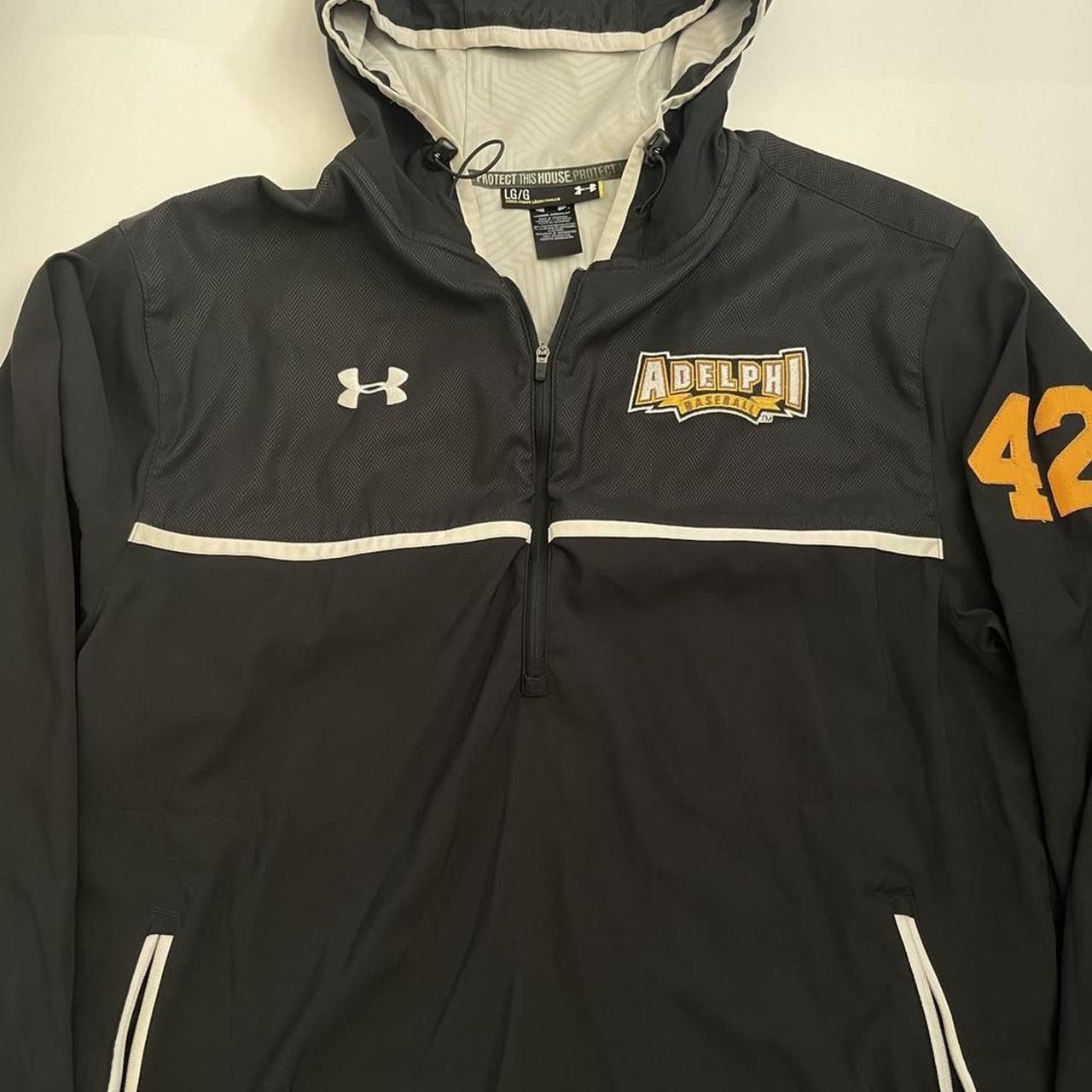 Under Armour Mens Black Adelphi Dri Fit Light Windbreaker Jacket Large