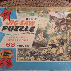 Vintage Jigsaw Puzzle Spanish-American War Teddy Roosevelt Whitman Children's