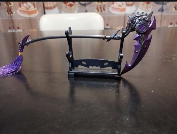 7" Alloy Batustou Death Sickle Mini Sword & Stand Anime
