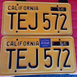 1956 matching California plates