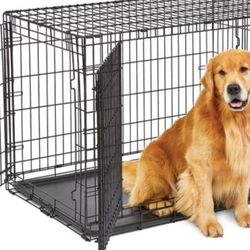 L: 42-in L x 28-in W x 31-in H Dog Cage 2 Doors