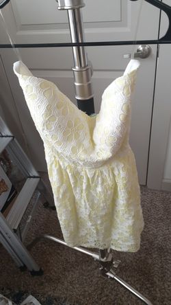 Intro- Juniors Summer Dress Yellow Lace