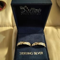 2 Sterling Silver And Diamond Twist Rings