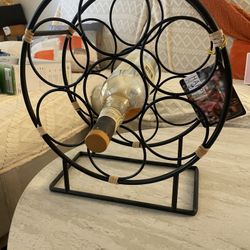 Black Metal Wine Rack