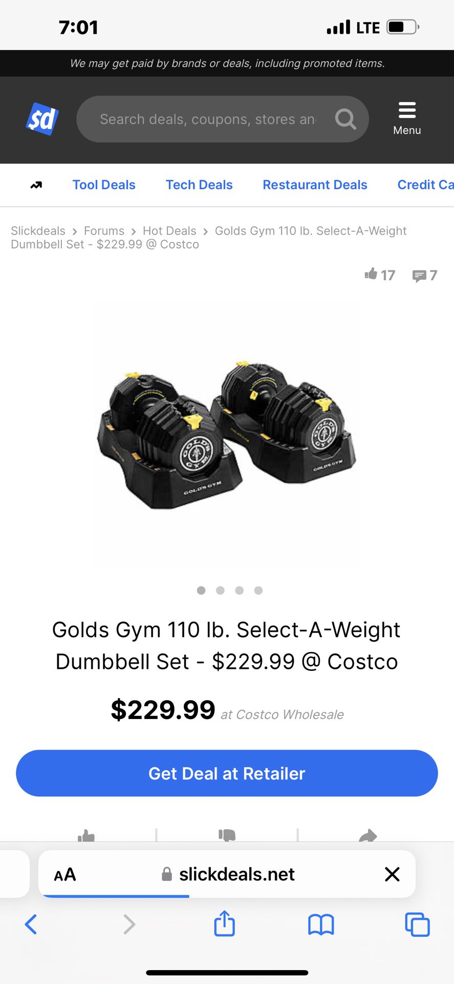 Golds Gym Adjustable, Dumbbells