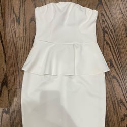 White Peplum Dress- Size 0