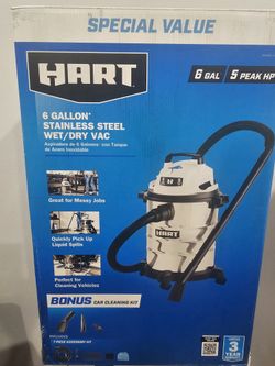 Hart 6 Gallon Stainless Steel Wet/Dry Vac