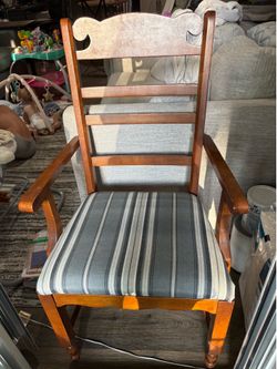 (3) Vintage padded (material) dining armchairs
