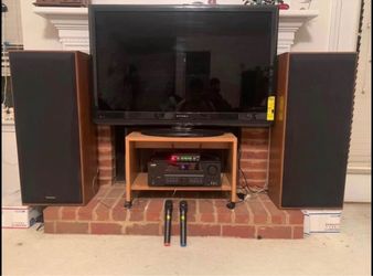 Home Audio System with Speakers, Receiver, and Microphones