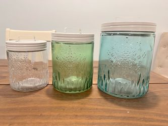 3-Piece Glass Kitchen Canister Set with Airtight Lids