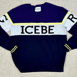 Iceberg Men's sweater by Gilmar, size XXL 100% Cotton Black & Purple