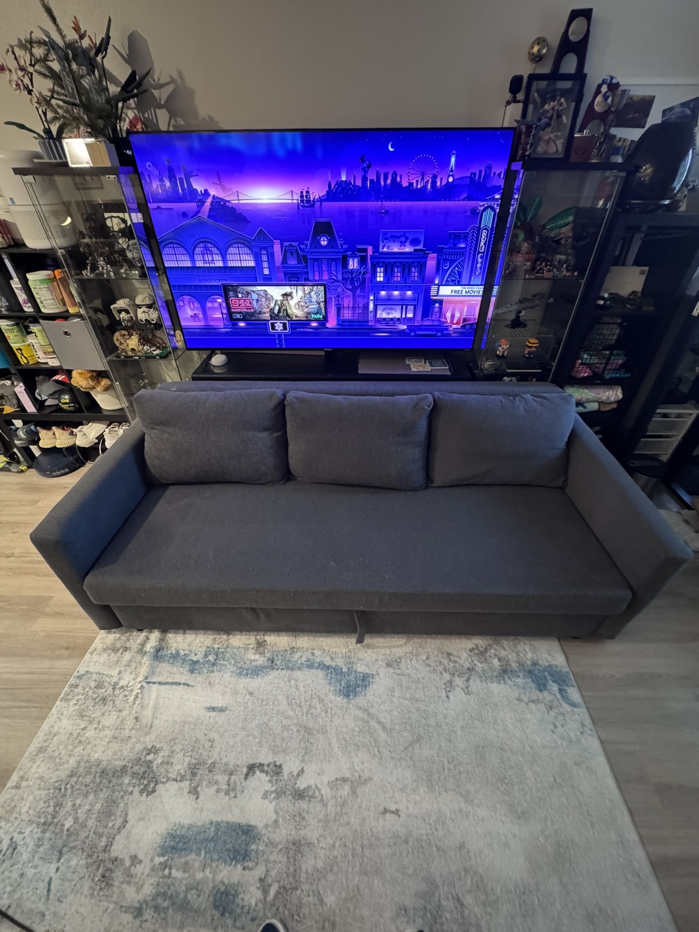 IKEA FRIHETEN Sleeper Sofa – Dark Gray – Pull-Out Bed w/ Storage