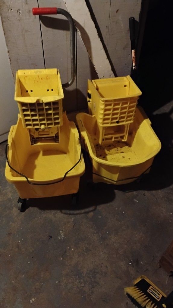 2 Industrial Mop Buckets