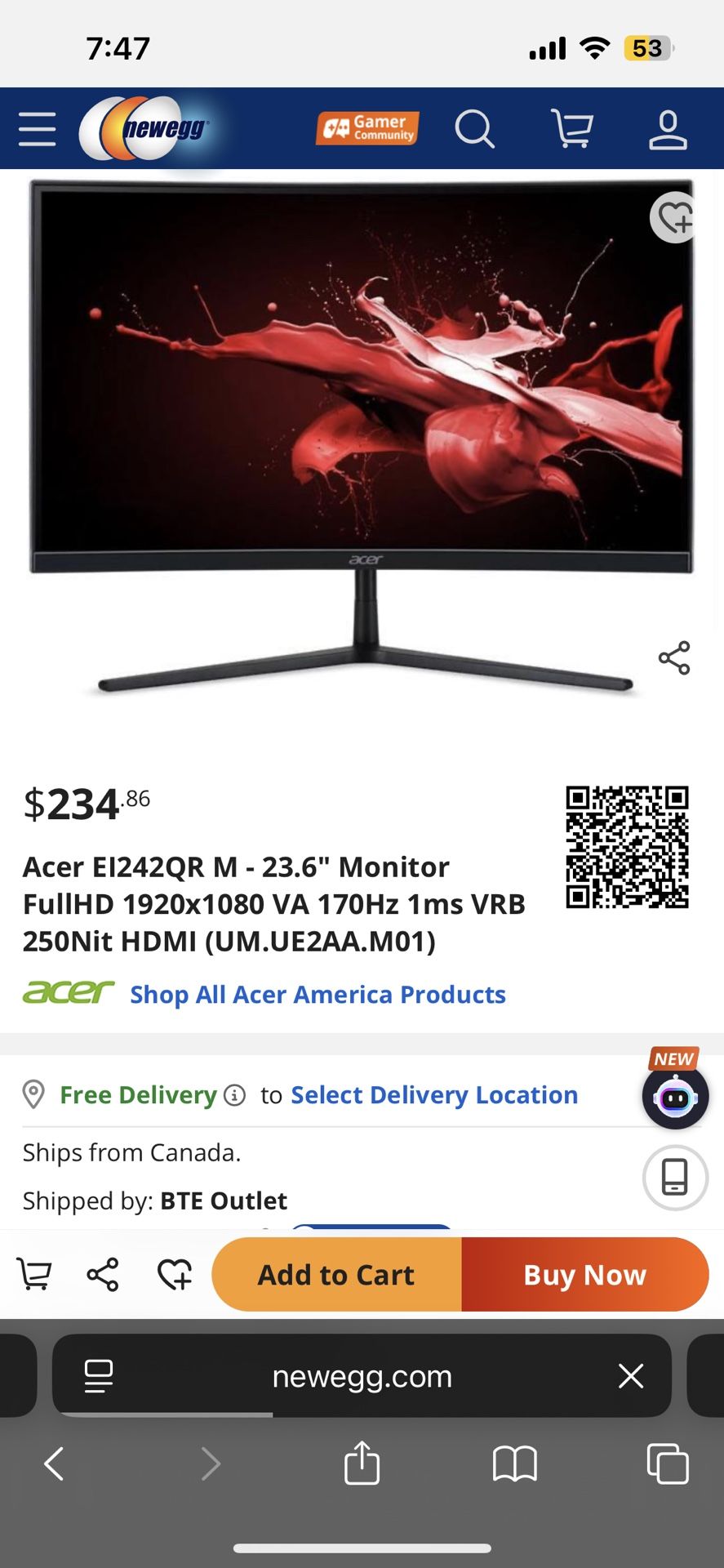 165 Hz Curved Gaming Monitor