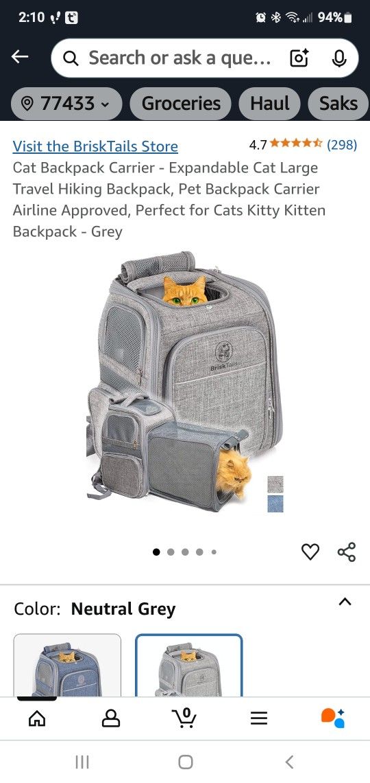 Dog/Cat Pet Backpack Carrier
