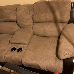 Love Seat Couch Recliner Leather