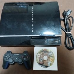 Playstation 3 PS3 Backwards Compatible Console With Controller And Game.  Works 