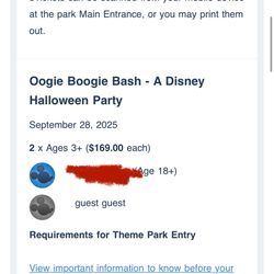 Oogie Boogie tickets  2x $338