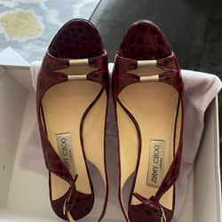 Jimmy Choo Peep-Toe Slingbacks 40