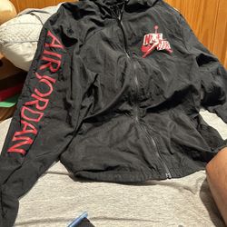 Nike Air Jordan Windbreaker Zip Up Jacket With Hold - Size Small