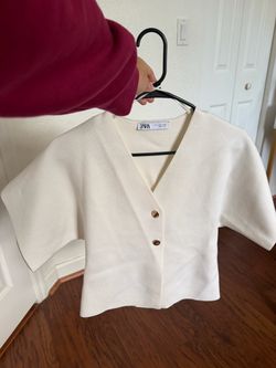 ZARA- PLAN KINT BLAZER White/ Ecru