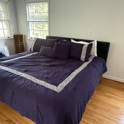 King Size Bed Frame - Black Leather