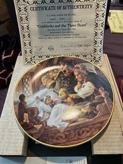 Goldie locks and the three bears plate