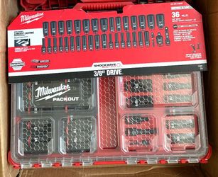 NEW Milwaukee impact socket packout set 3/8 NEW
