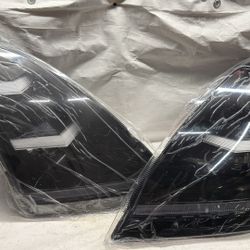 2018-2024 Volvo VNL VNR 300 400 LED DRL/ Sequential Signal Headlights Black