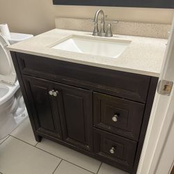 Vanity + Mirror+Light Fixture