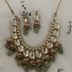 Sage Green Kundan Choker/earning 